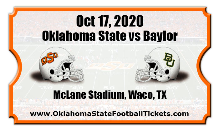 Oklahoma State Cowboys vs Baylor Bears Football Tickets ...
